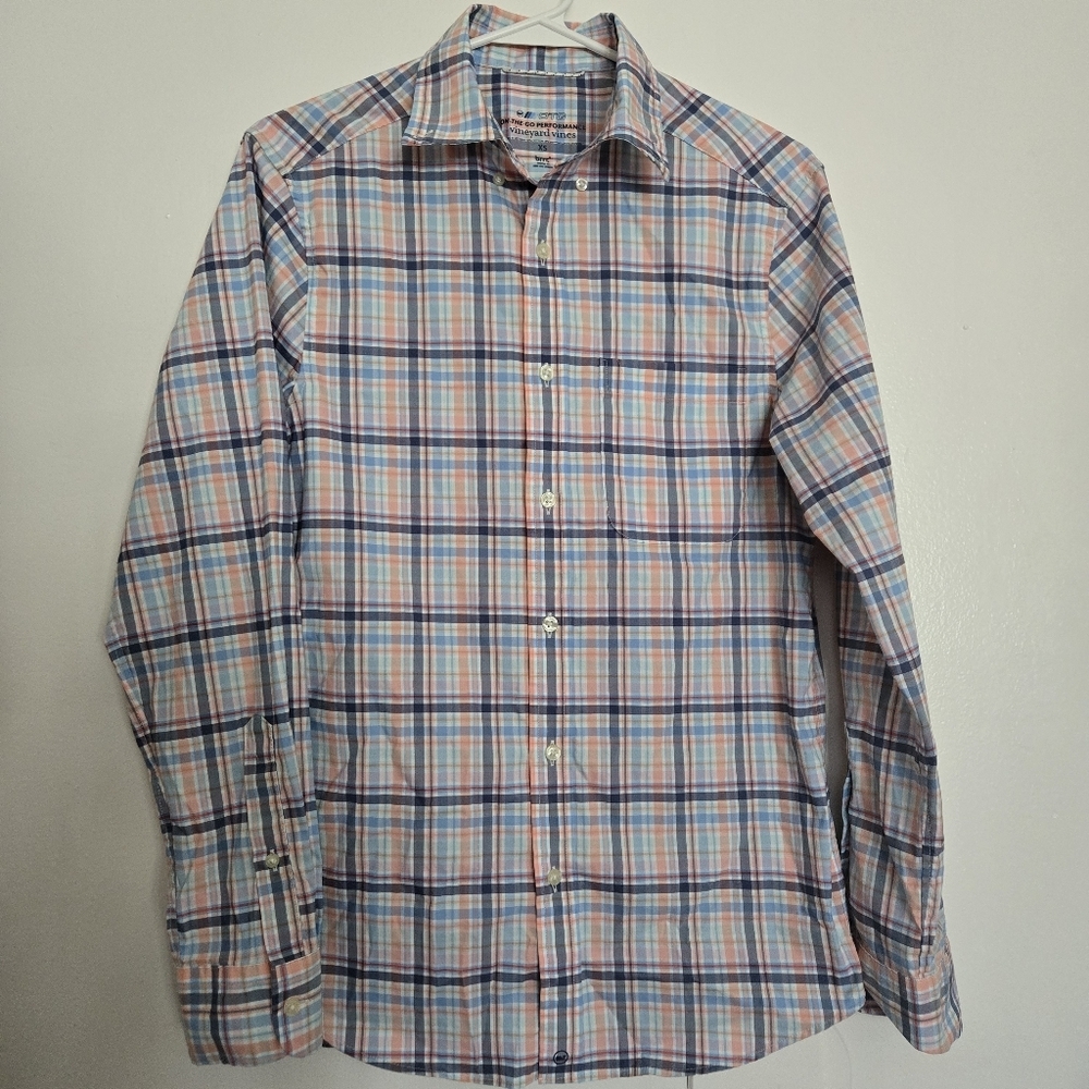 Vineyard Vines On-the-go Performance Mens Shirt Check Size XS